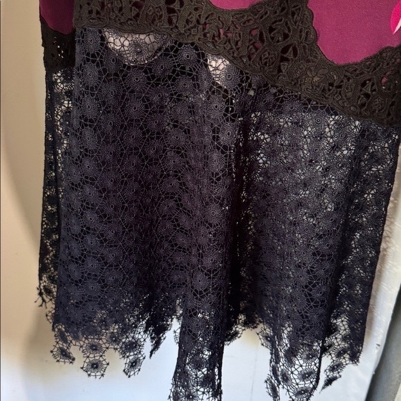 REBECCA TAYLOR Purple Floral Lace Midi Dress Size 4 - Picture 8 of 11